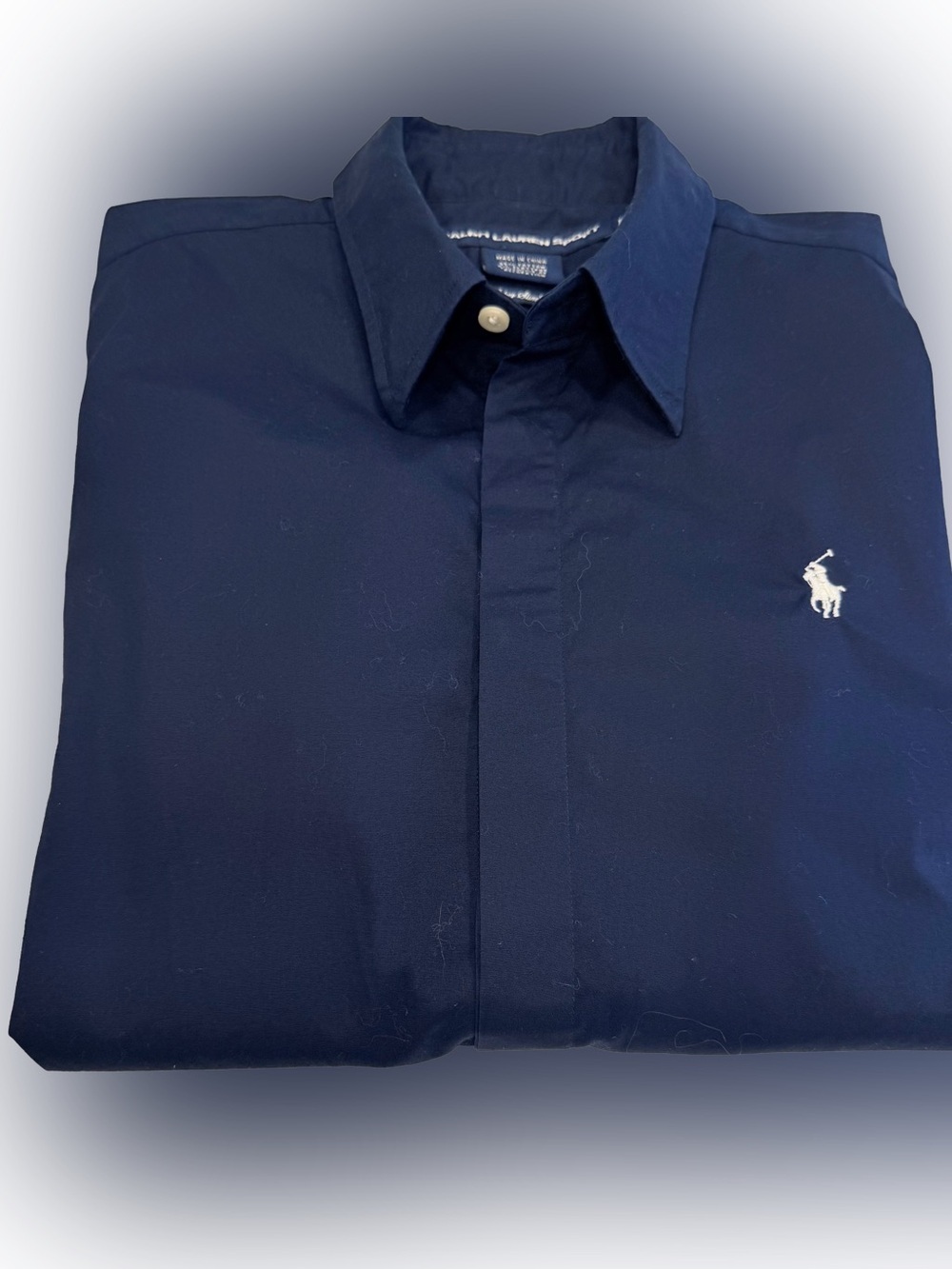 Ralph Lauren Sport Women’s Navy Blue Button Down Short S/S Pony Logo Sz 10 EUC